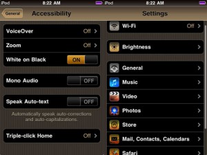 ipod-touch-3g инверсия цвета