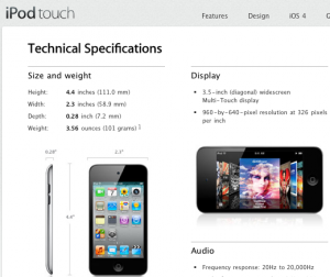 ipod touch spec